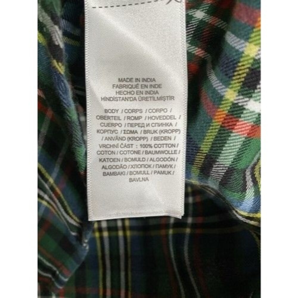 NWOT Lauren Ralph Lauren Plaid Flannel Button Up Shirt Women Size LP Green/Red/Y - Picture 3 of 8